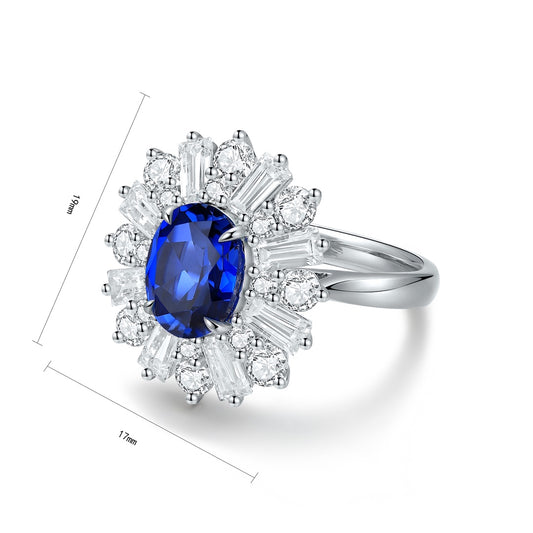 Sterling Silver Lab - Grown Sapphire Ring A – JSABR106Y