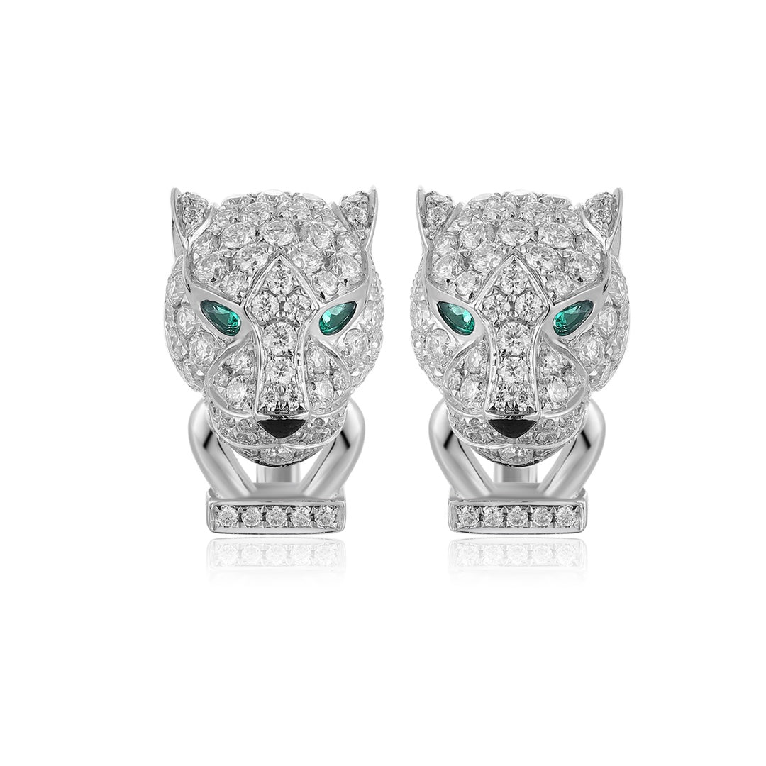 9K Gold Synthetic Emerald Ear Clips A – PE374D