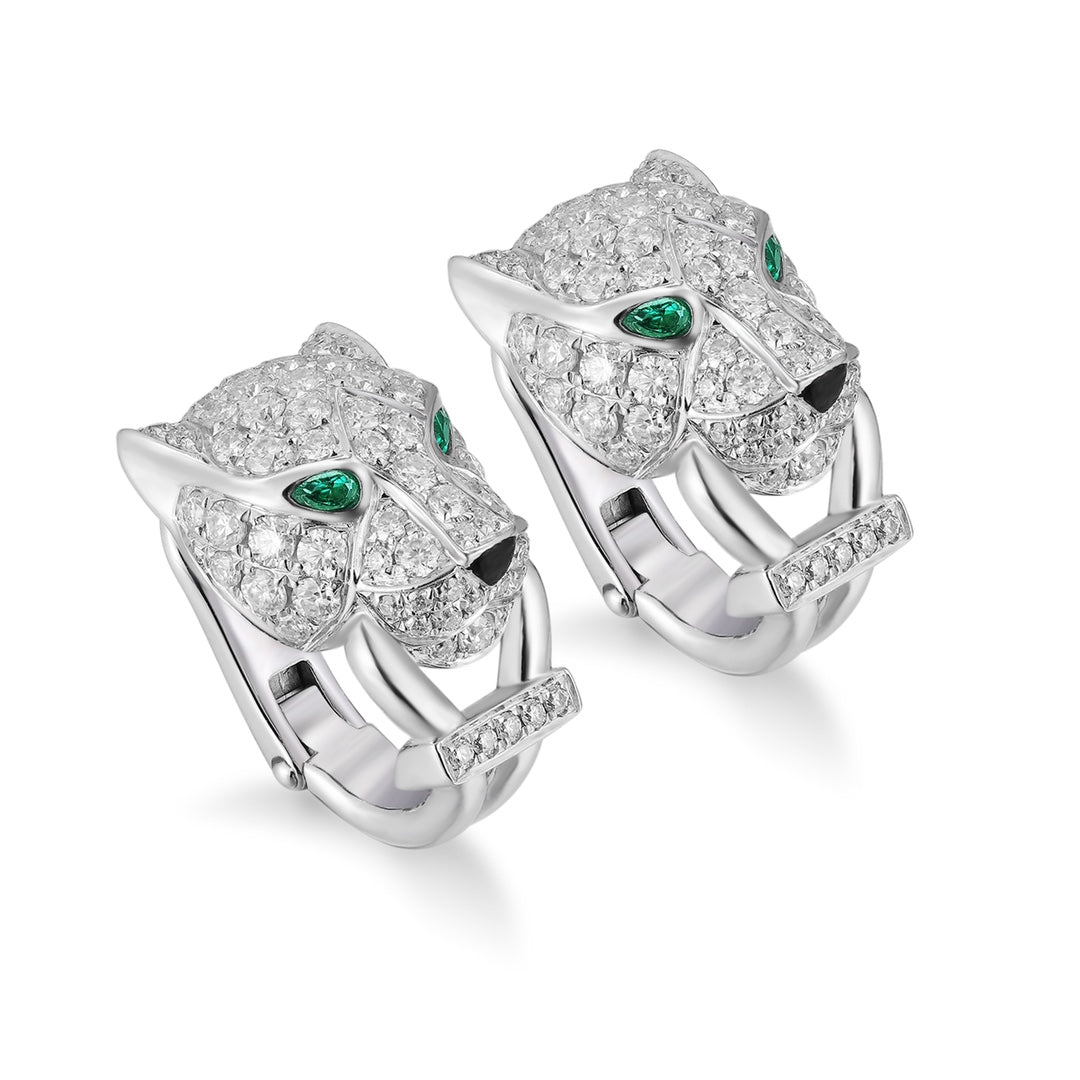 9K Gold Synthetic Emerald Ear Clips A – PE374D