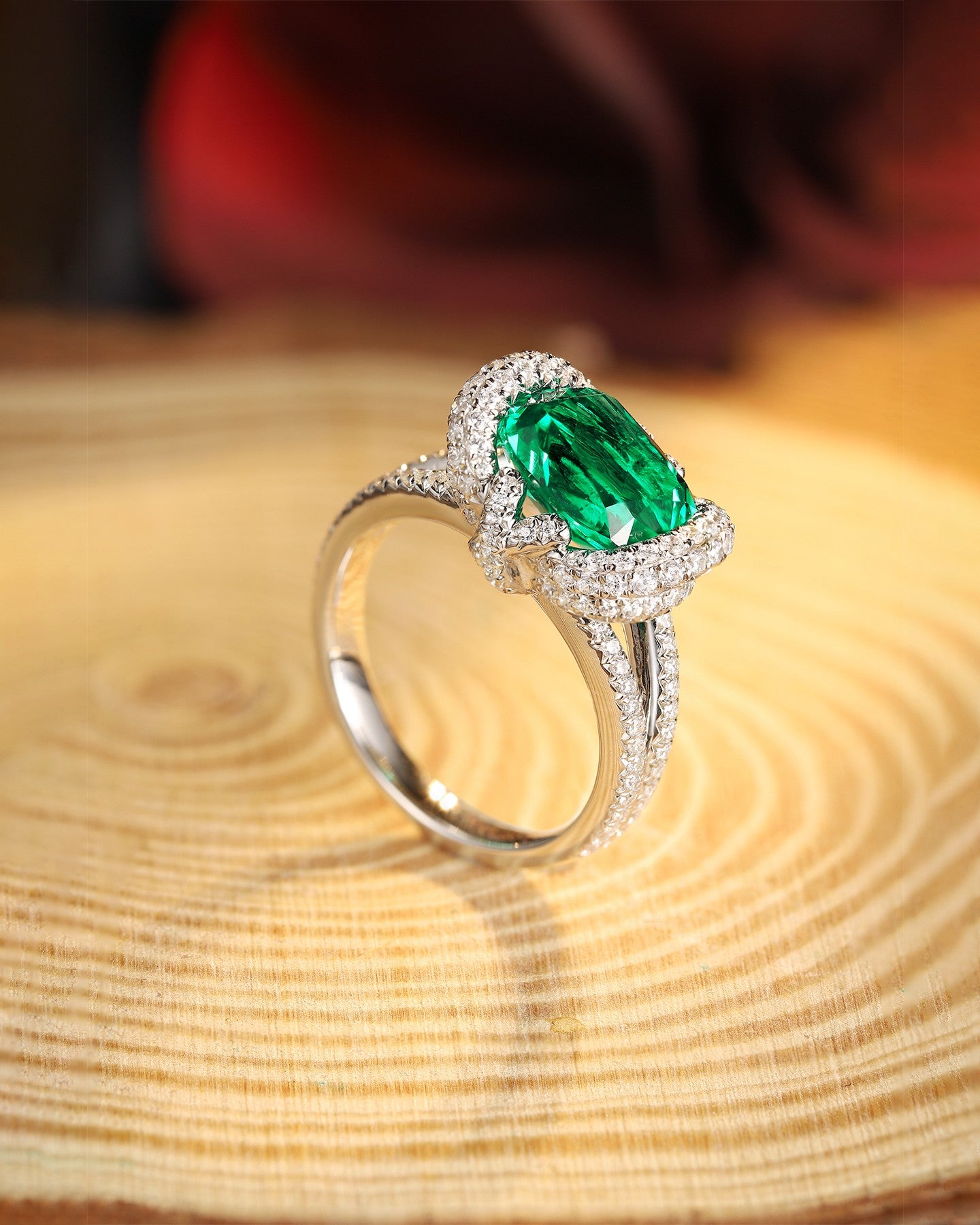 Sterling Silver Lab - Grown Emerald Ring A – JSEGR188Y