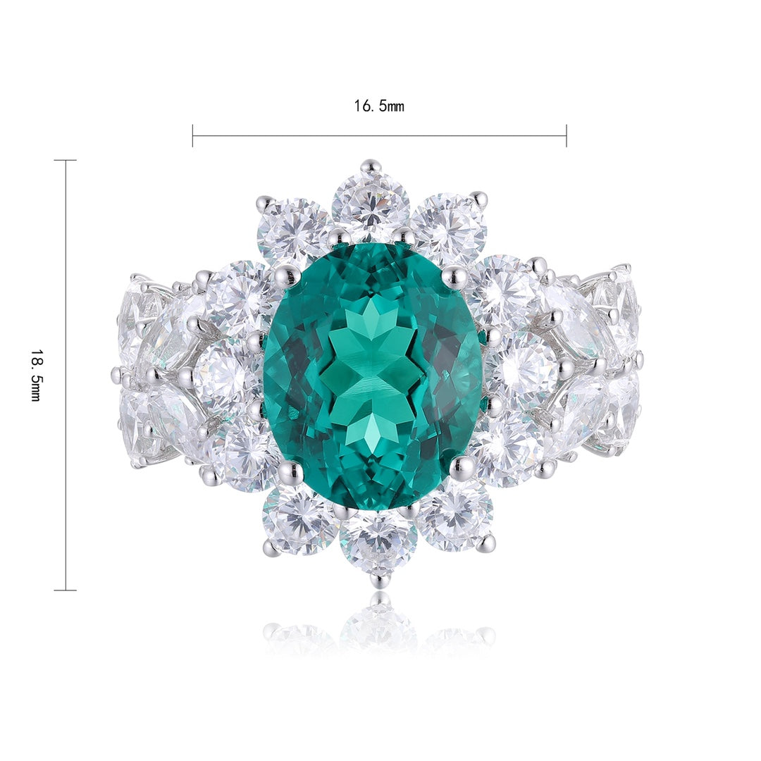 Sterling Silver Lab - Grown Emerald Ring A – JSEGR675Y
