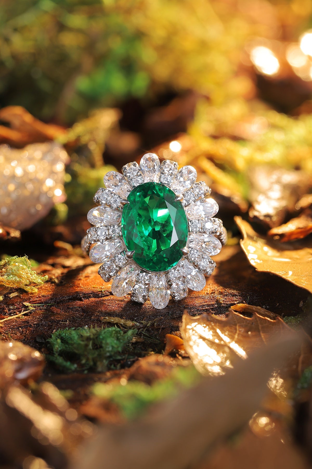 Sterling Silver Lab - Grown Emerald Ring A – JSEGR191Y