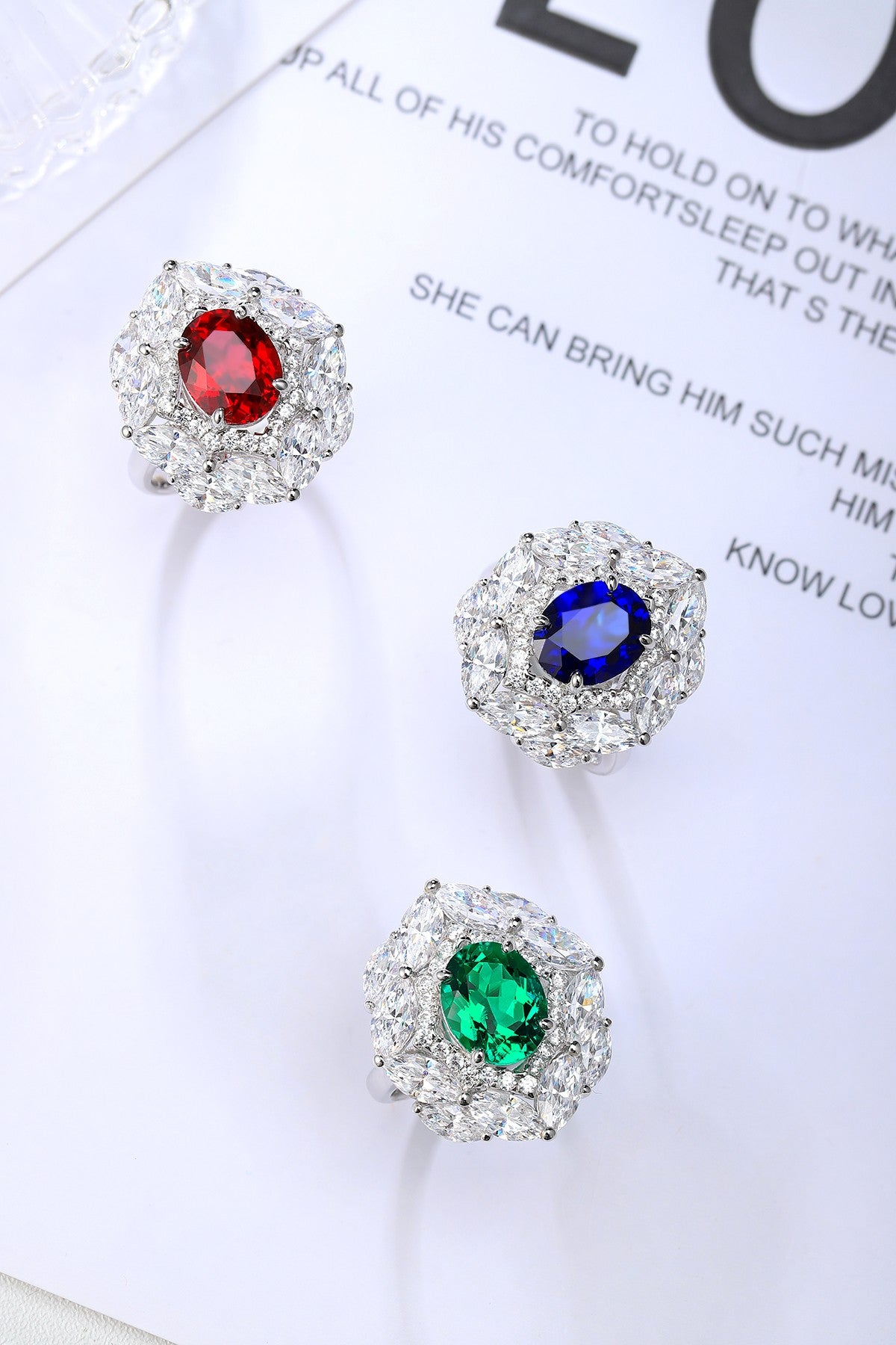 Sterling Silver Lab - Grown Emerald Ring A – JSEGR92554