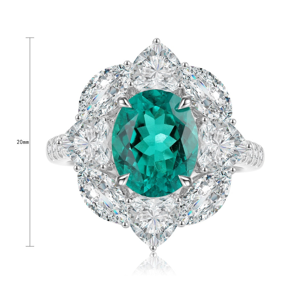 Sterling Silver Lab - Grown Emerald Ring A – JSEGR185Y