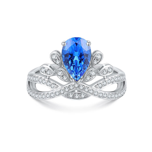 Sterling Silver Lab - Grown Cobalt Spinel Ring W – JR18622Y