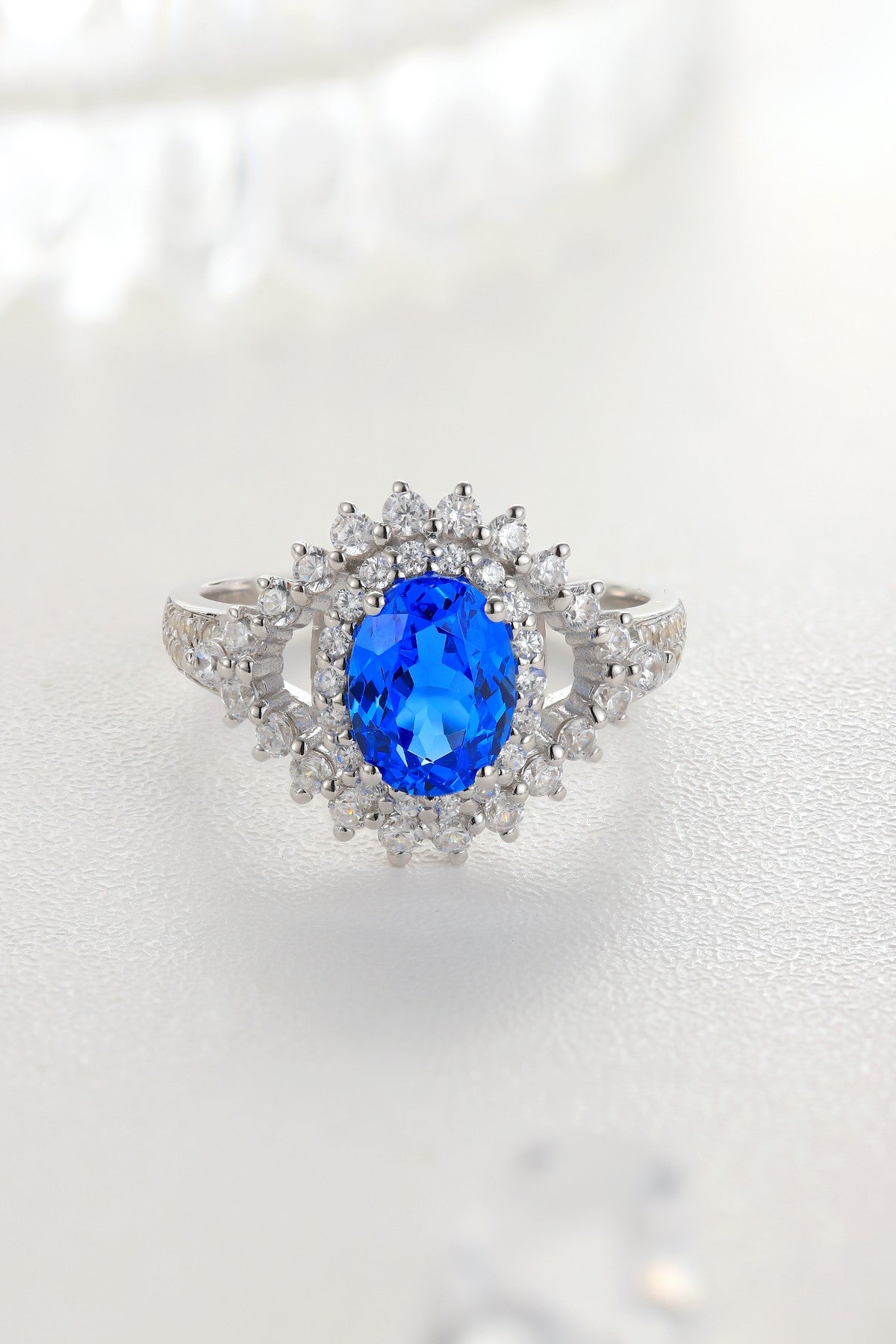 Sterling Silver Lab - Grown Cobalt Spinel Ring A – JR1150Y