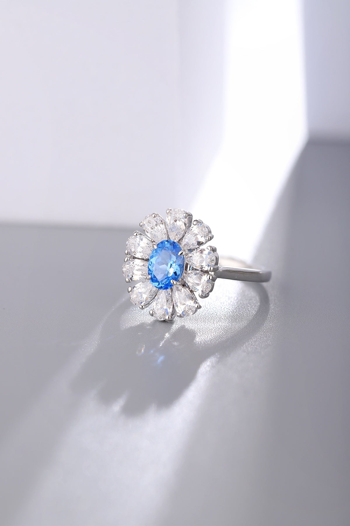 Sterling Silver Lab - Grown Cobalt Spinel Ring A – JR676Y