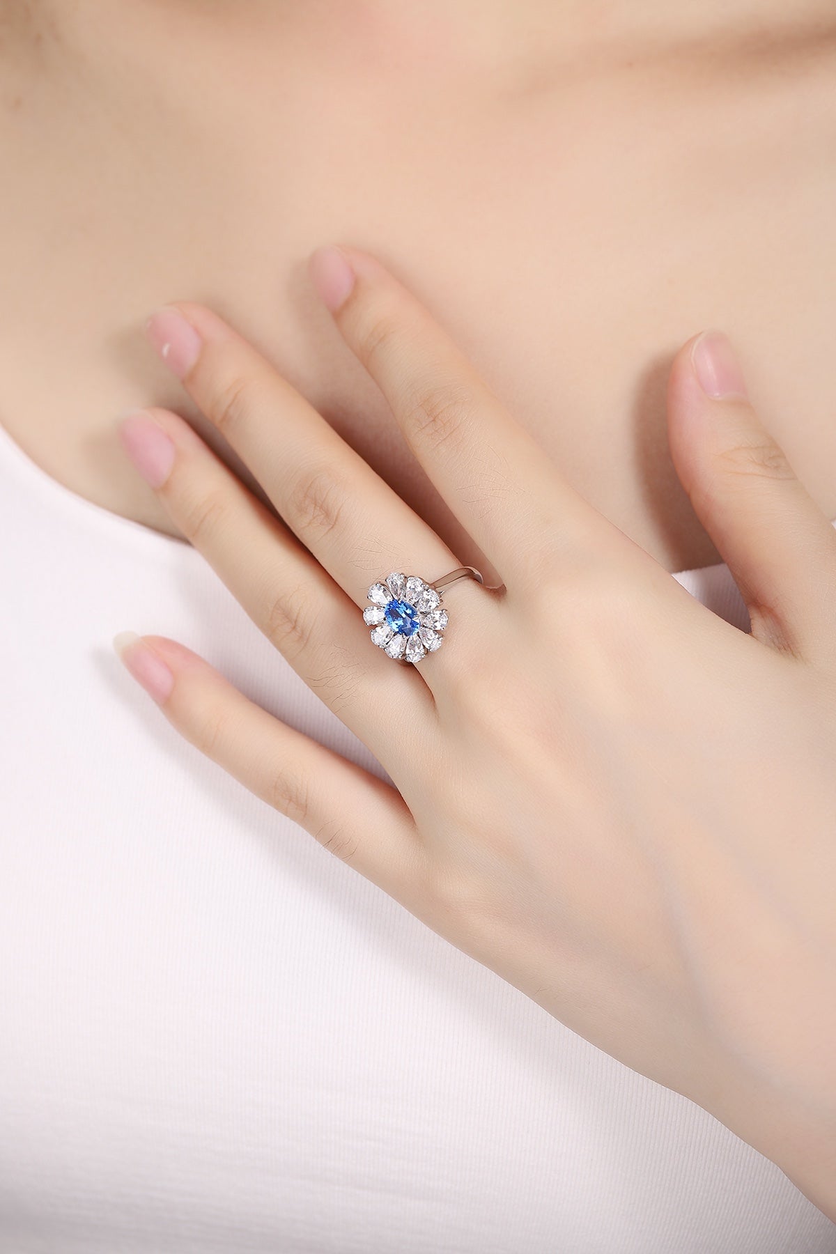 Sterling Silver Lab - Grown Cobalt Spinel Ring A – JR676Y