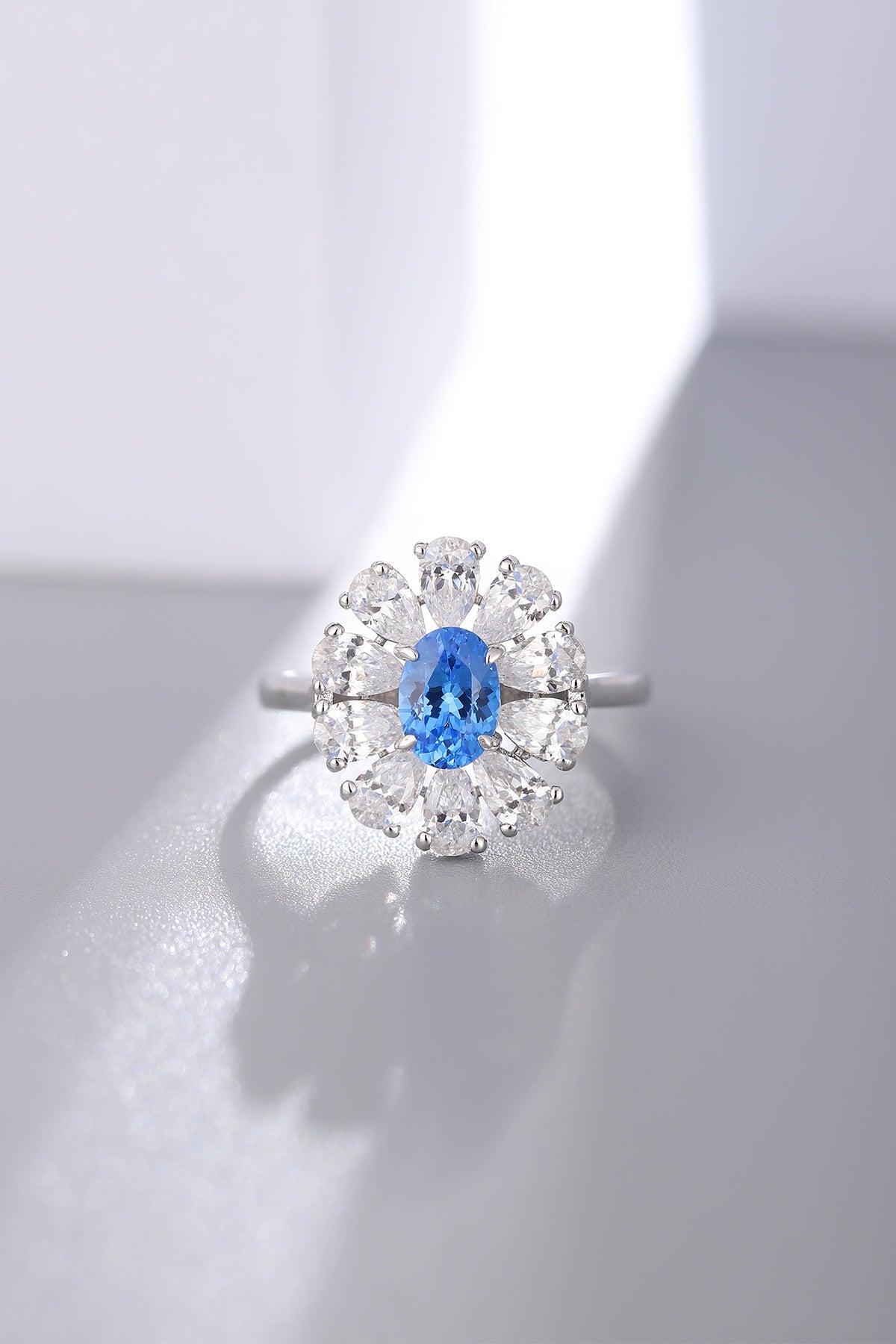 Sterling Silver Lab - Grown Cobalt Spinel Ring A – JR676Y