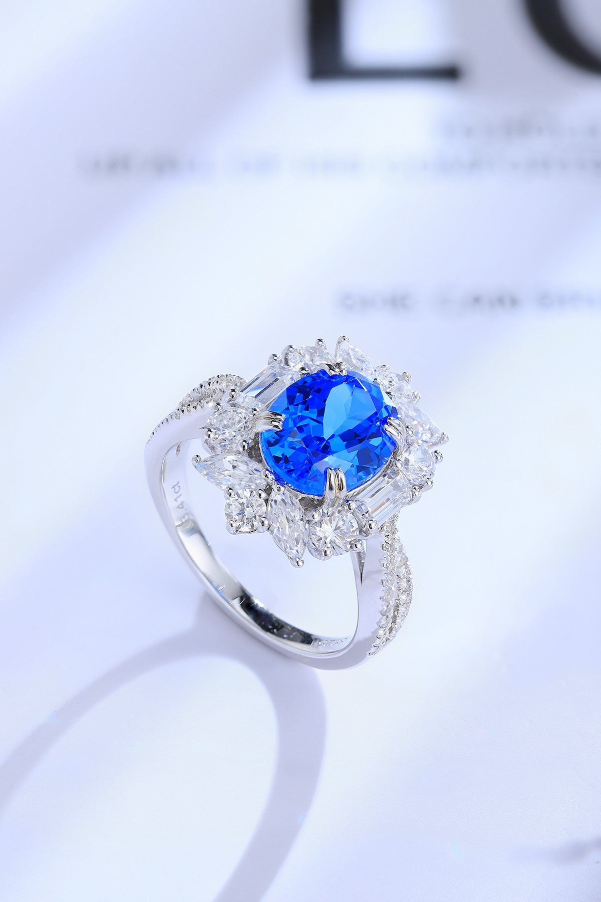 Sterling Silver Lab - Grown Cobalt Spinel Ring A – JR504Y