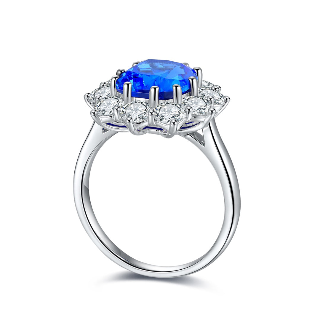 Sterling Silver Lab - Grown Cobalt Spinel Ring A – JR212Y