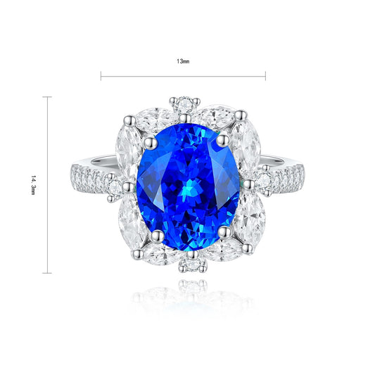 Sterling Silver Lab - Grown Cobalt Spinel Ring A – JR209Y