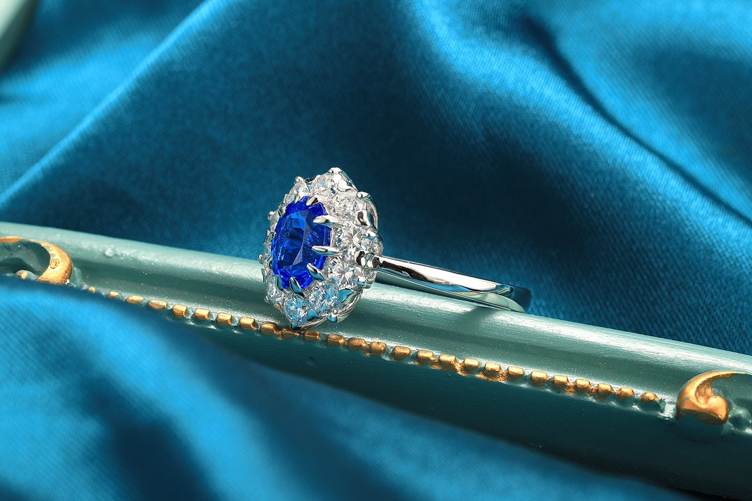 Sterling Silver Lab - Grown Cobalt Spinel Ring A – JR119Y