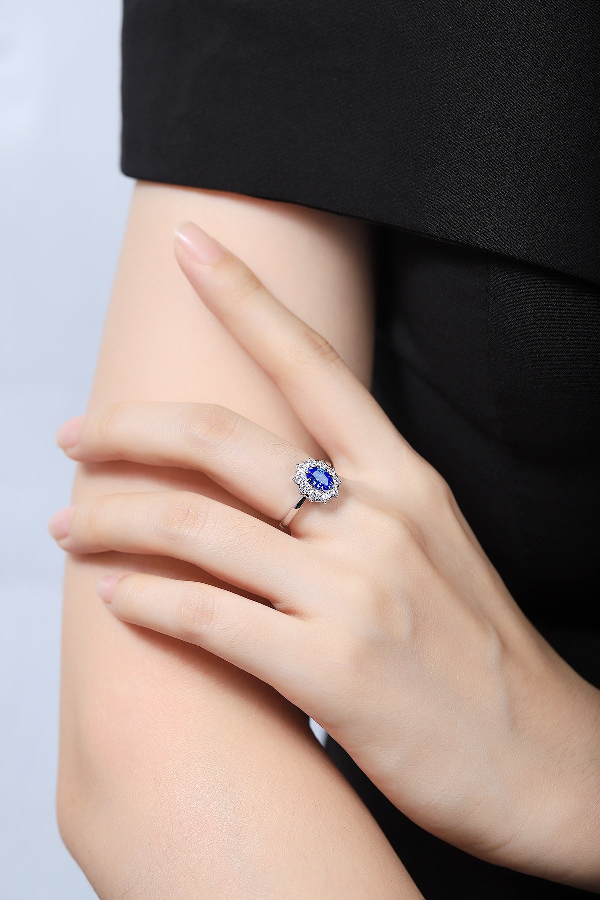 Sterling Silver Lab - Grown Cobalt Spinel Ring A – JR119Y