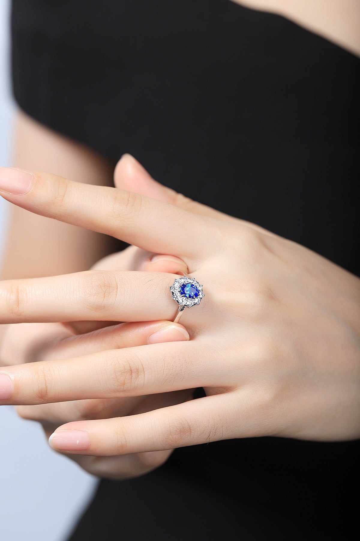 Sterling Silver Lab - Grown Cobalt Spinel Ring A – JR119Y