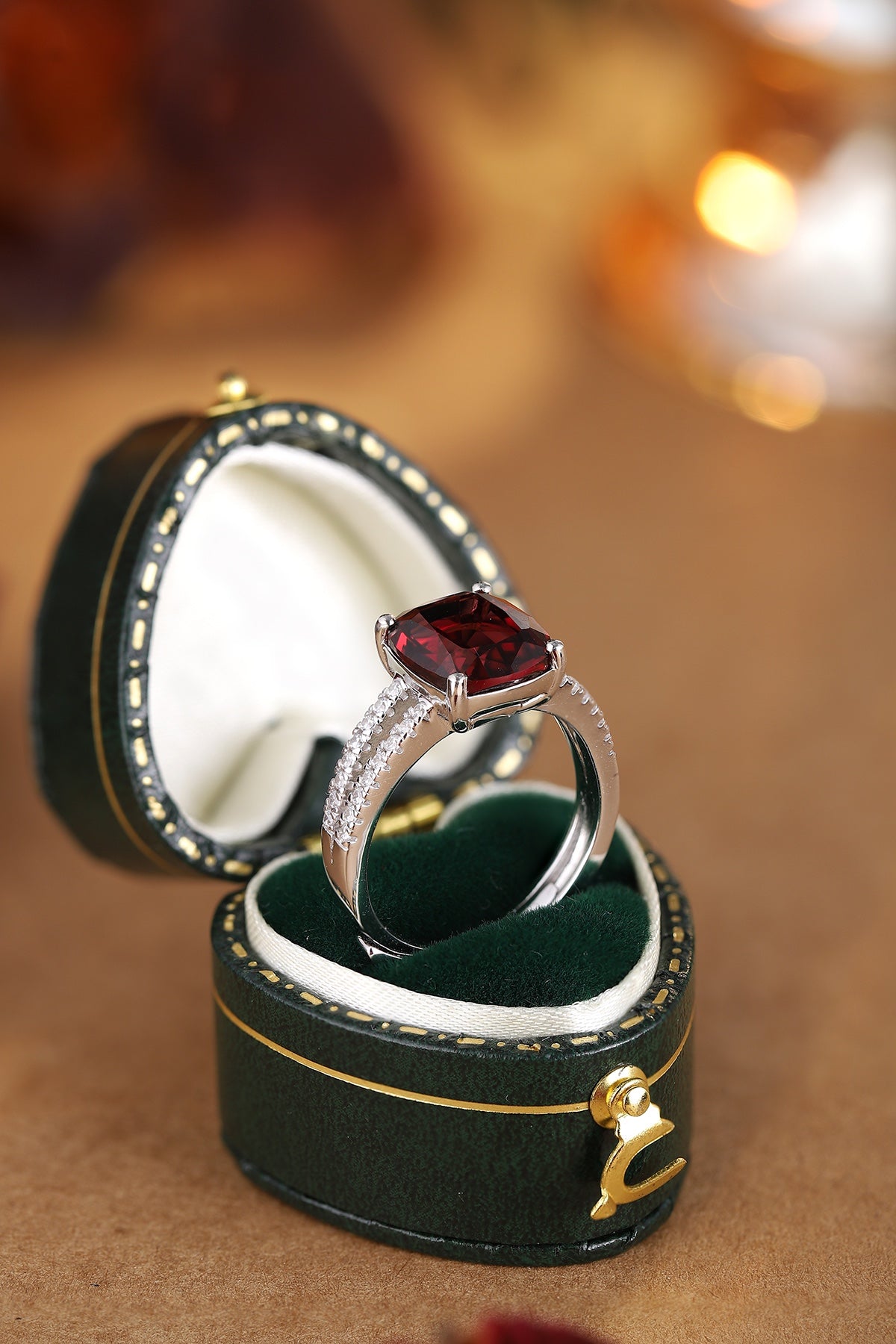 Sterling Silver Natural Garnet Ring W – JR921921