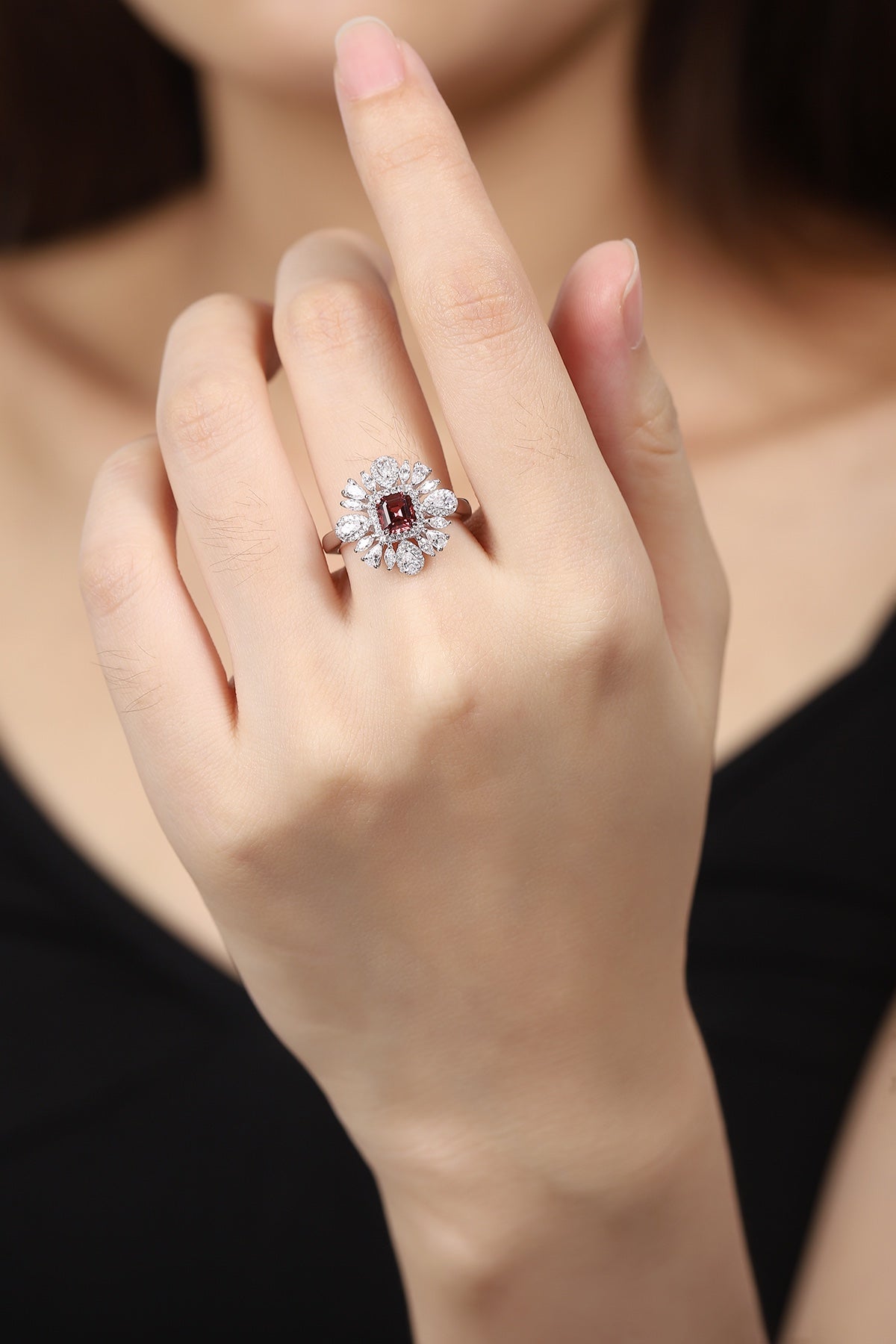Sterling Silver Natural Garnet Ring W – JR3180