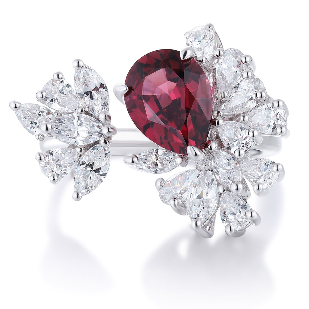 Sterling Silver Natural Garnet Ring A – JR92413