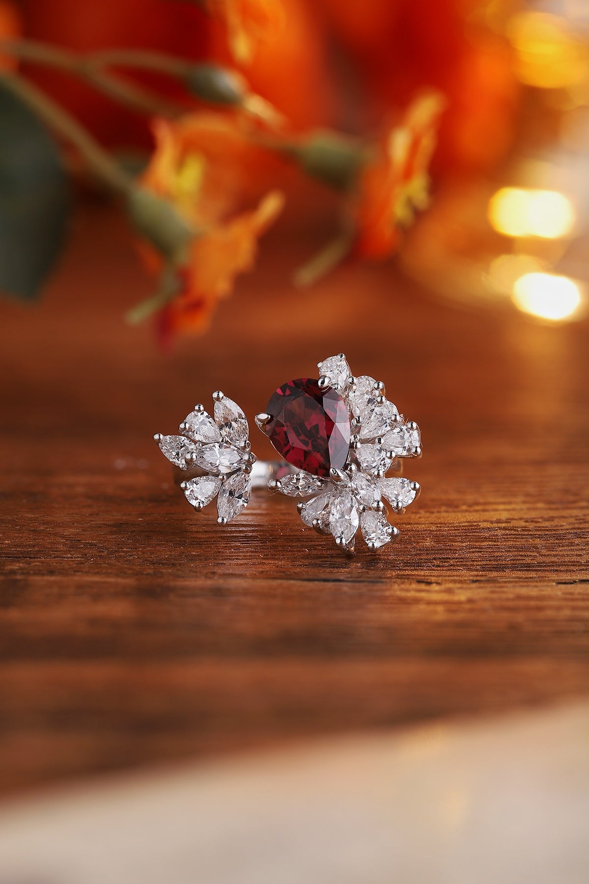 Sterling Silver Natural Garnet Ring A – JR92413