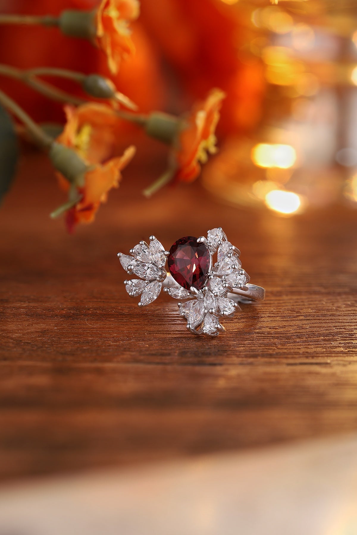 Sterling Silver Natural Garnet Ring A – JR92413