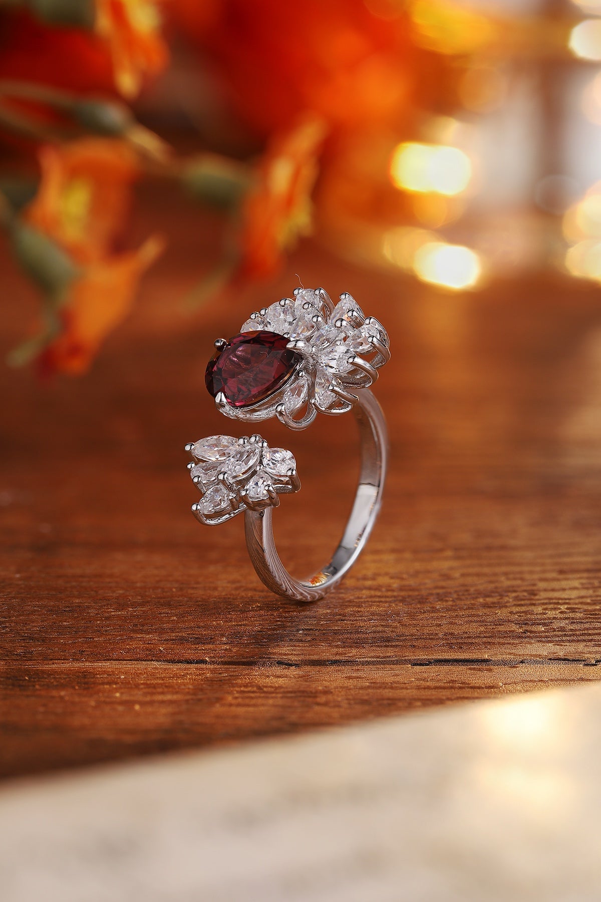 Sterling Silver Natural Garnet Ring A – JR92413