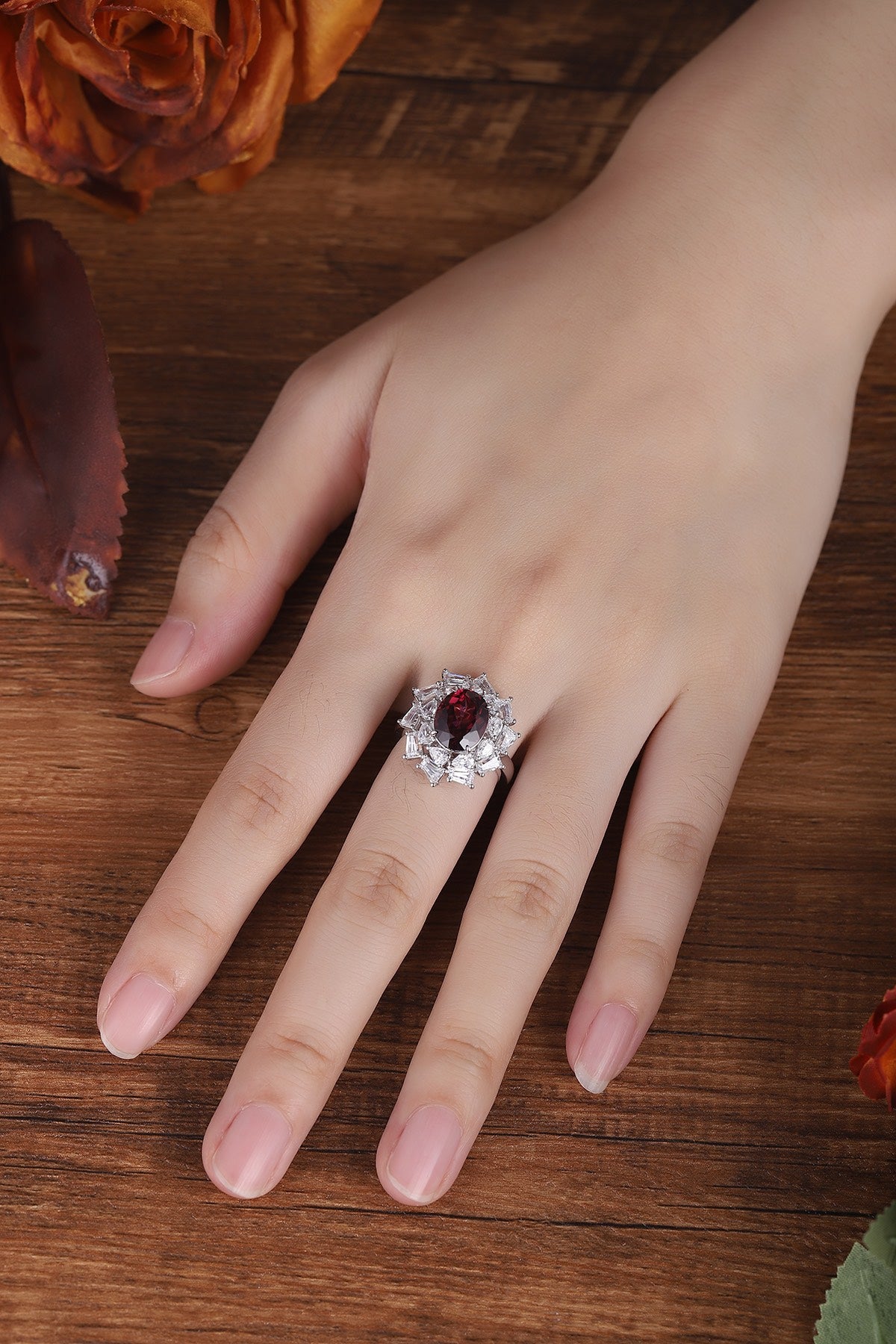 Sterling Silver Natural Garnet Ring – JR150Y