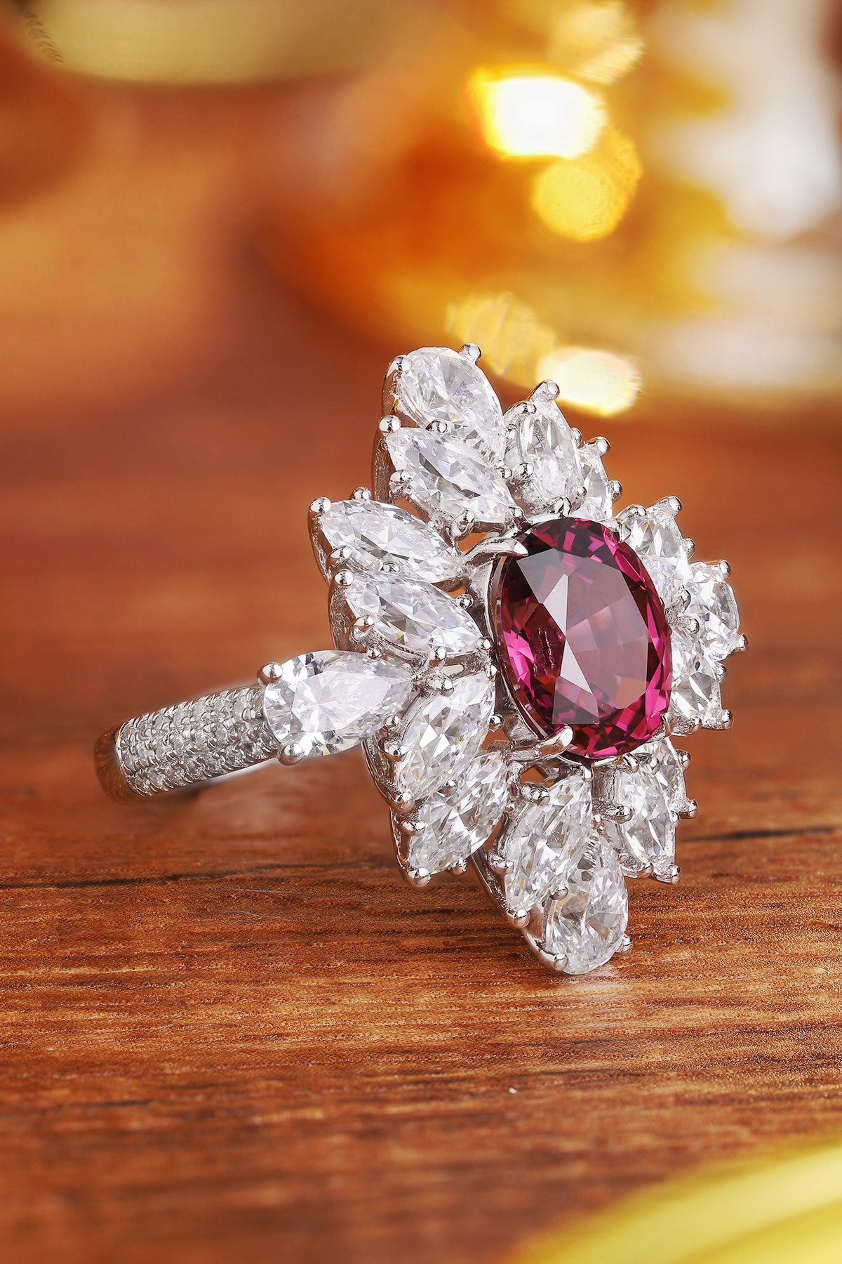 Sterling Silver Natural Garnet Ring A – JR1262Y