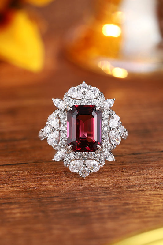 Sterling Silver Natural Garnet Ring W – JR1193Y