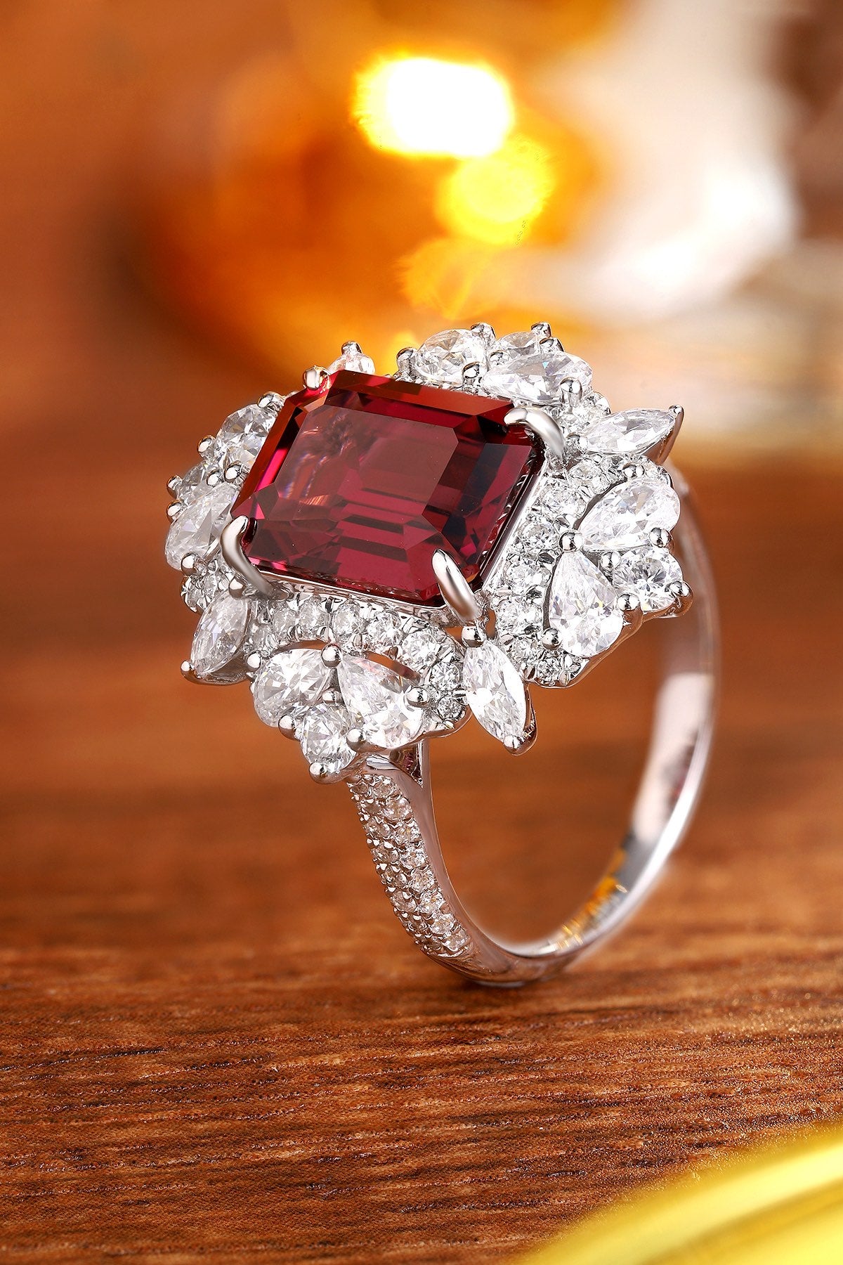 Sterling Silver Natural Garnet Ring W – JR1193Y