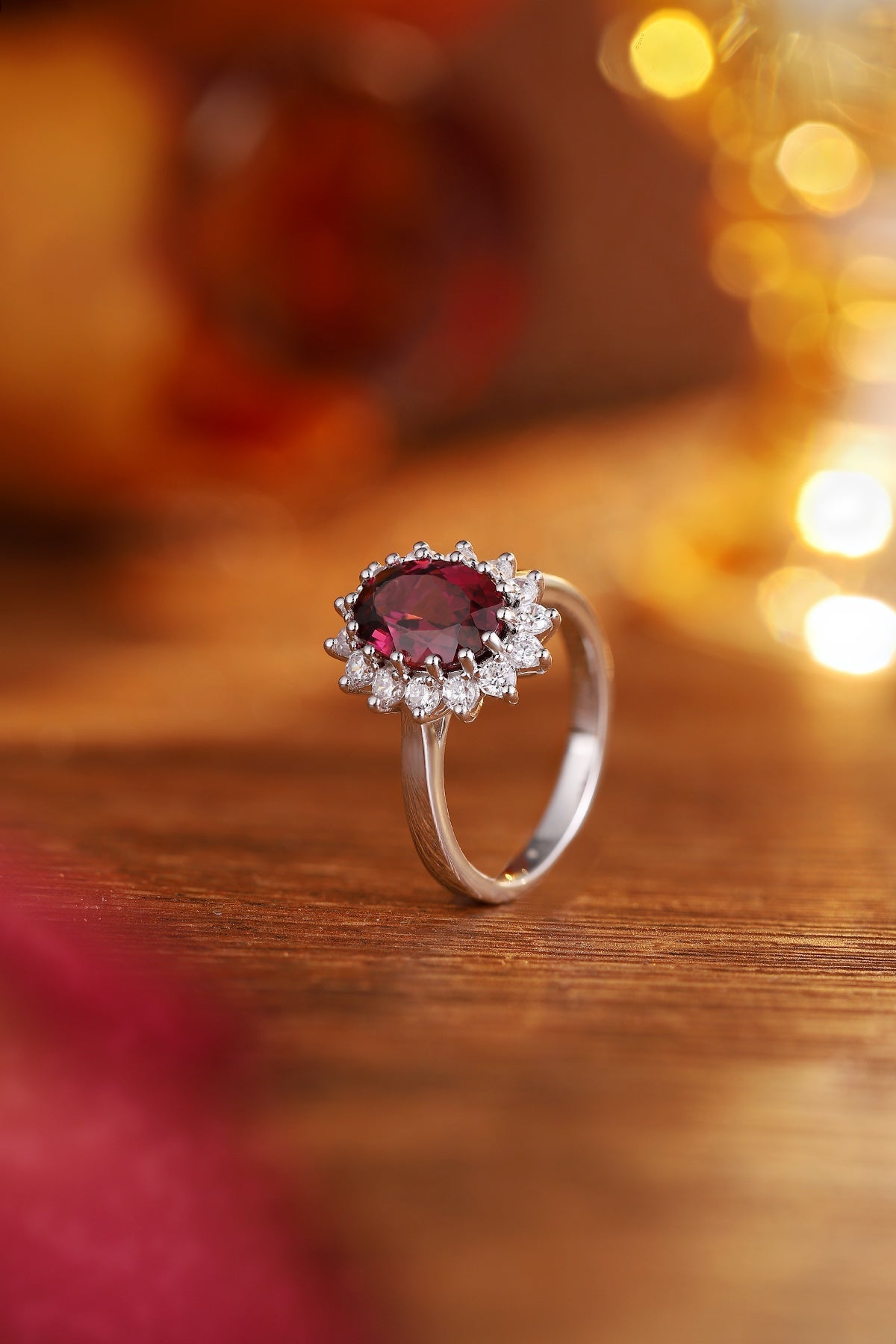 Sterling Silver Natural Garnet Ring W – JR2725