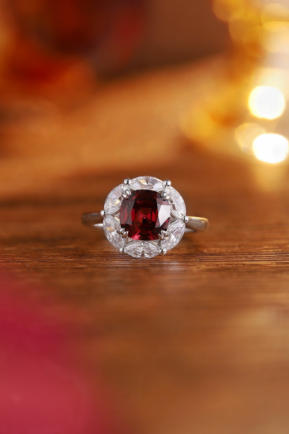 Sterling Silver Natural Garnet Ring W – JR2715