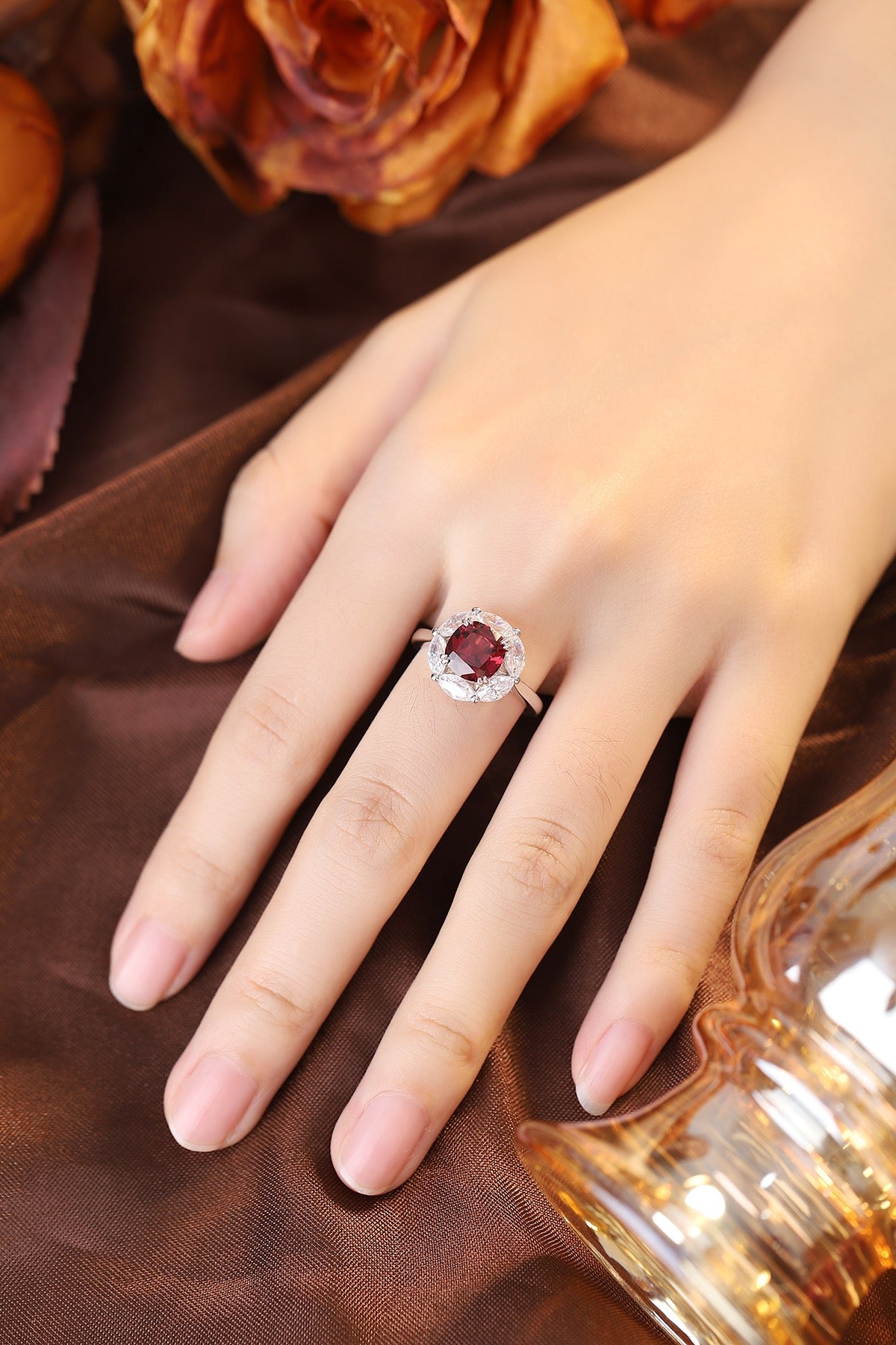 Sterling Silver Natural Garnet Ring W – JR2715