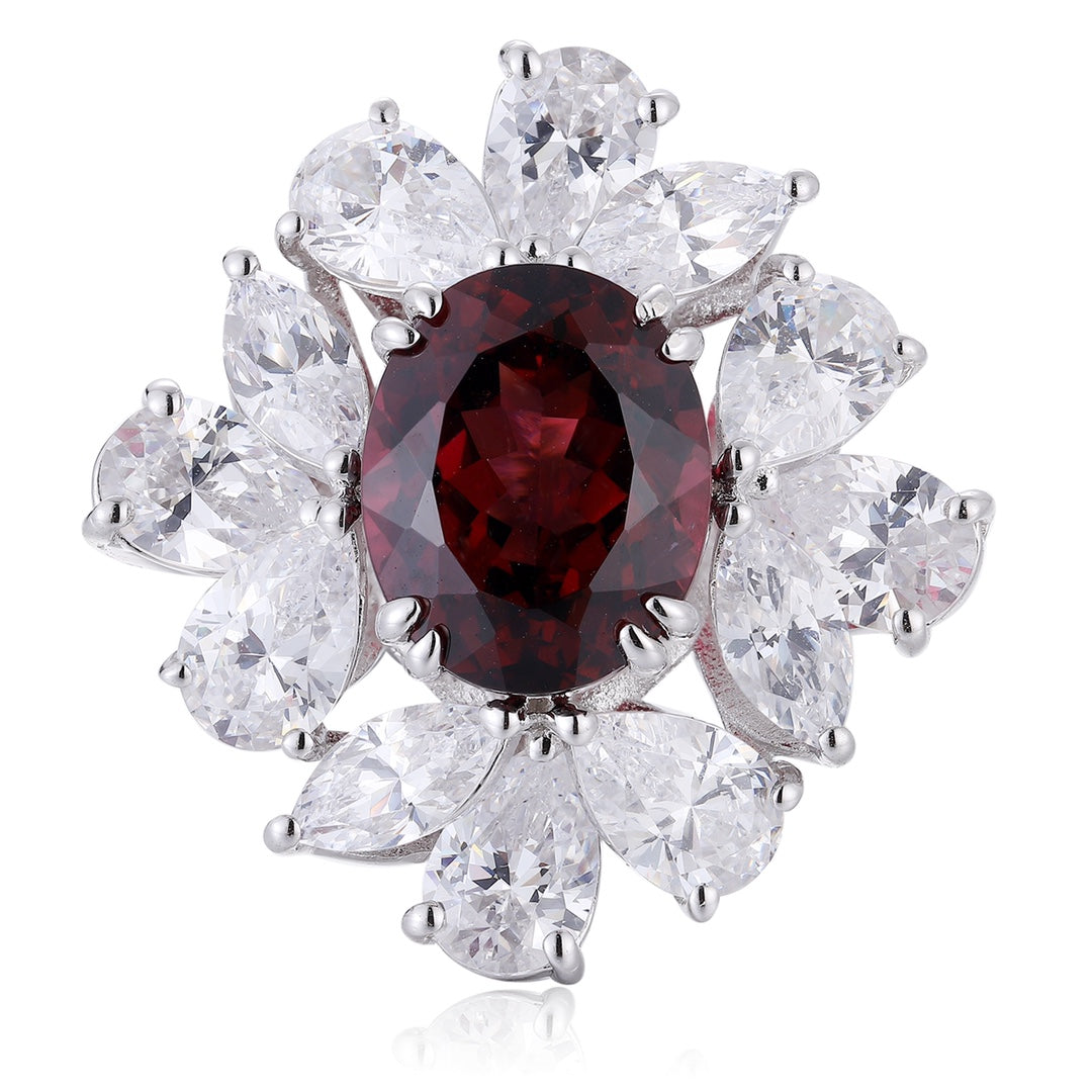 Sterling Silver Natural Garnet Ring W – JR92674