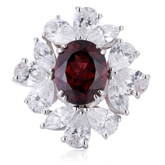 Sterling Silver Natural Garnet Ring W – JR92674