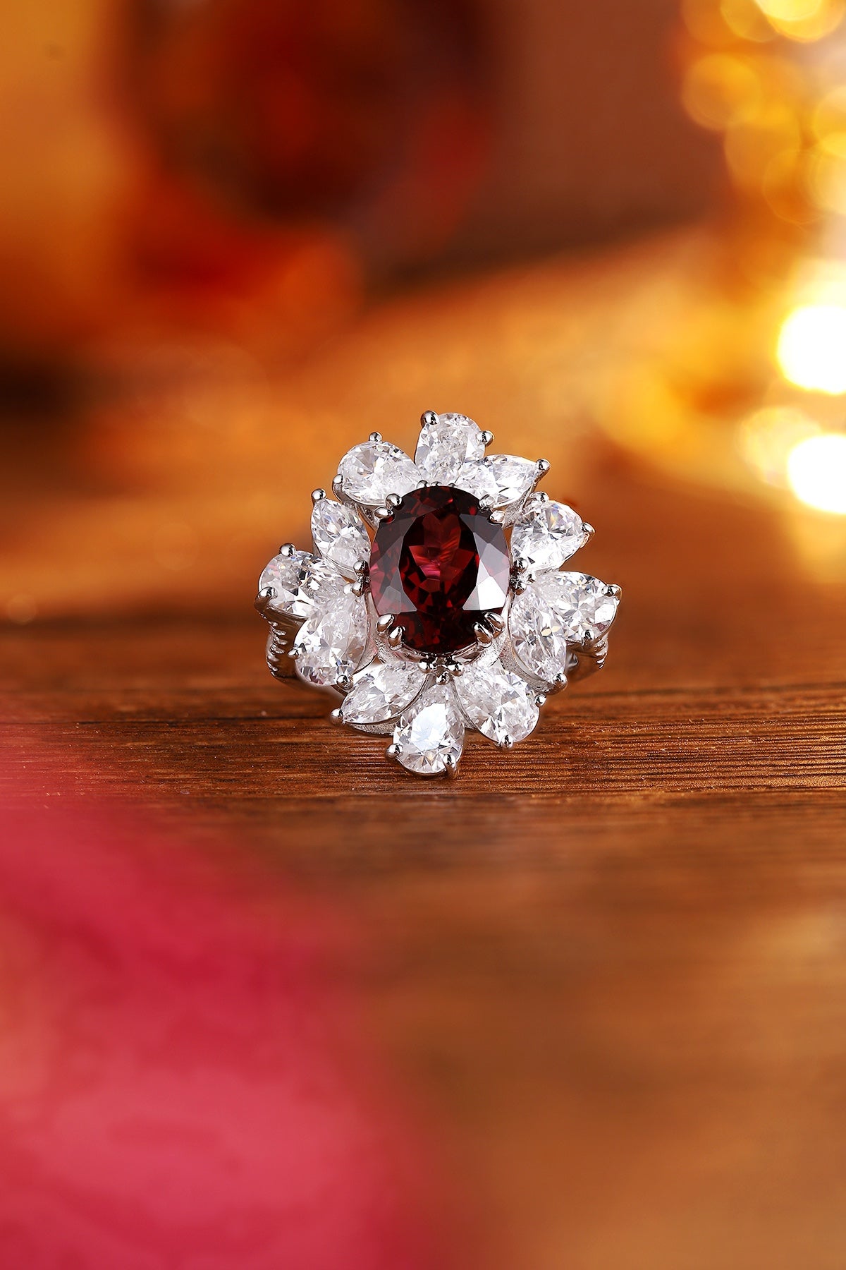 Sterling Silver Natural Garnet Ring W – JR92674