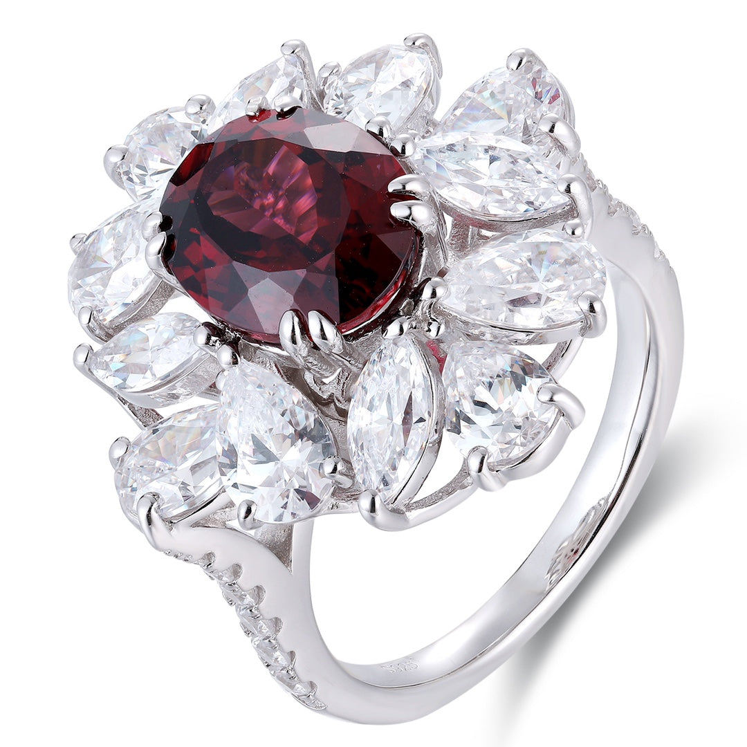 Sterling Silver Natural Garnet Ring W – JR92674