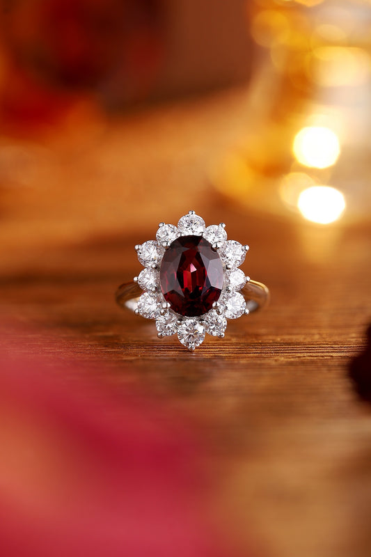 Sterling Silver Natural Garnet Ring W – JR214Y