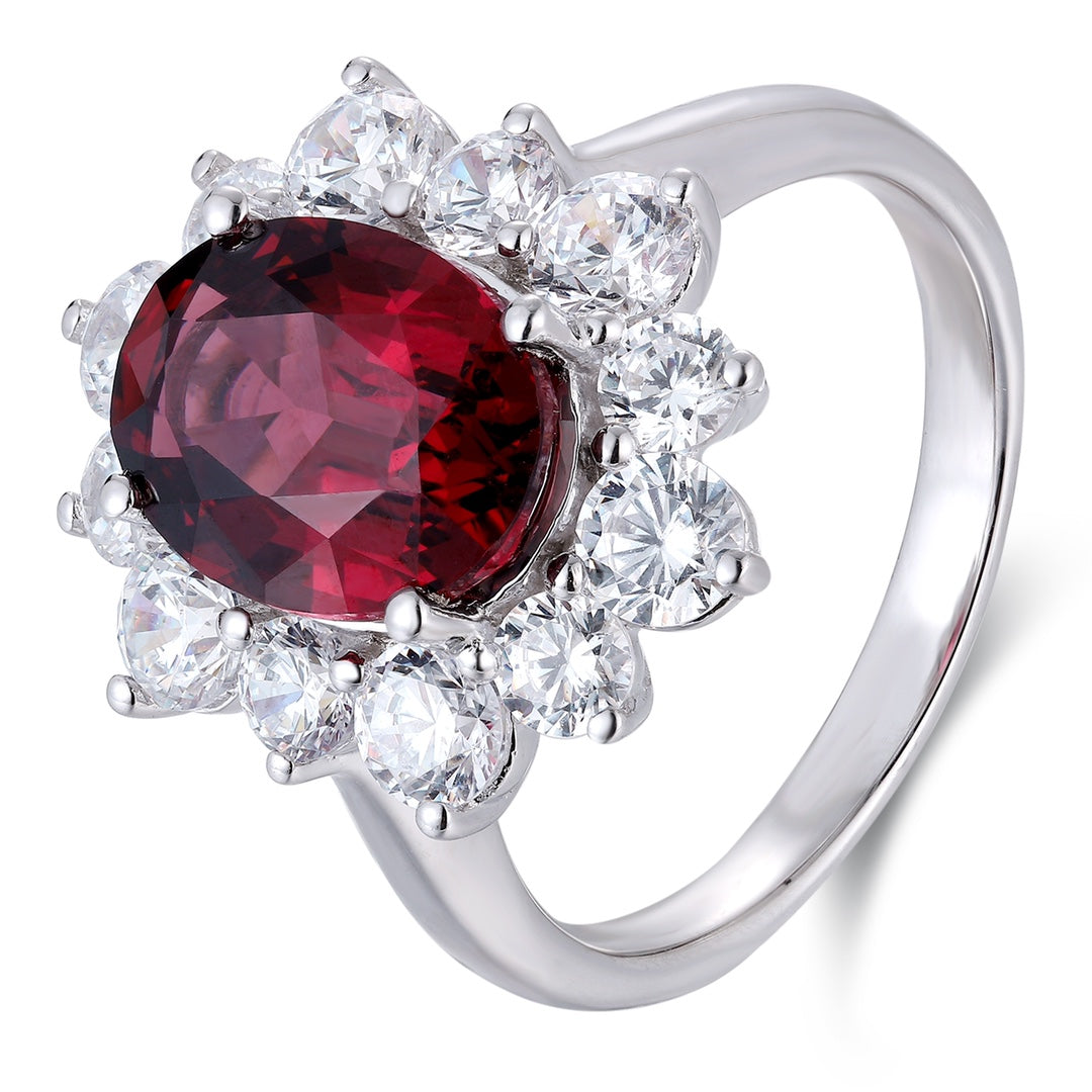Sterling Silver Natural Garnet Ring W – JR214Y