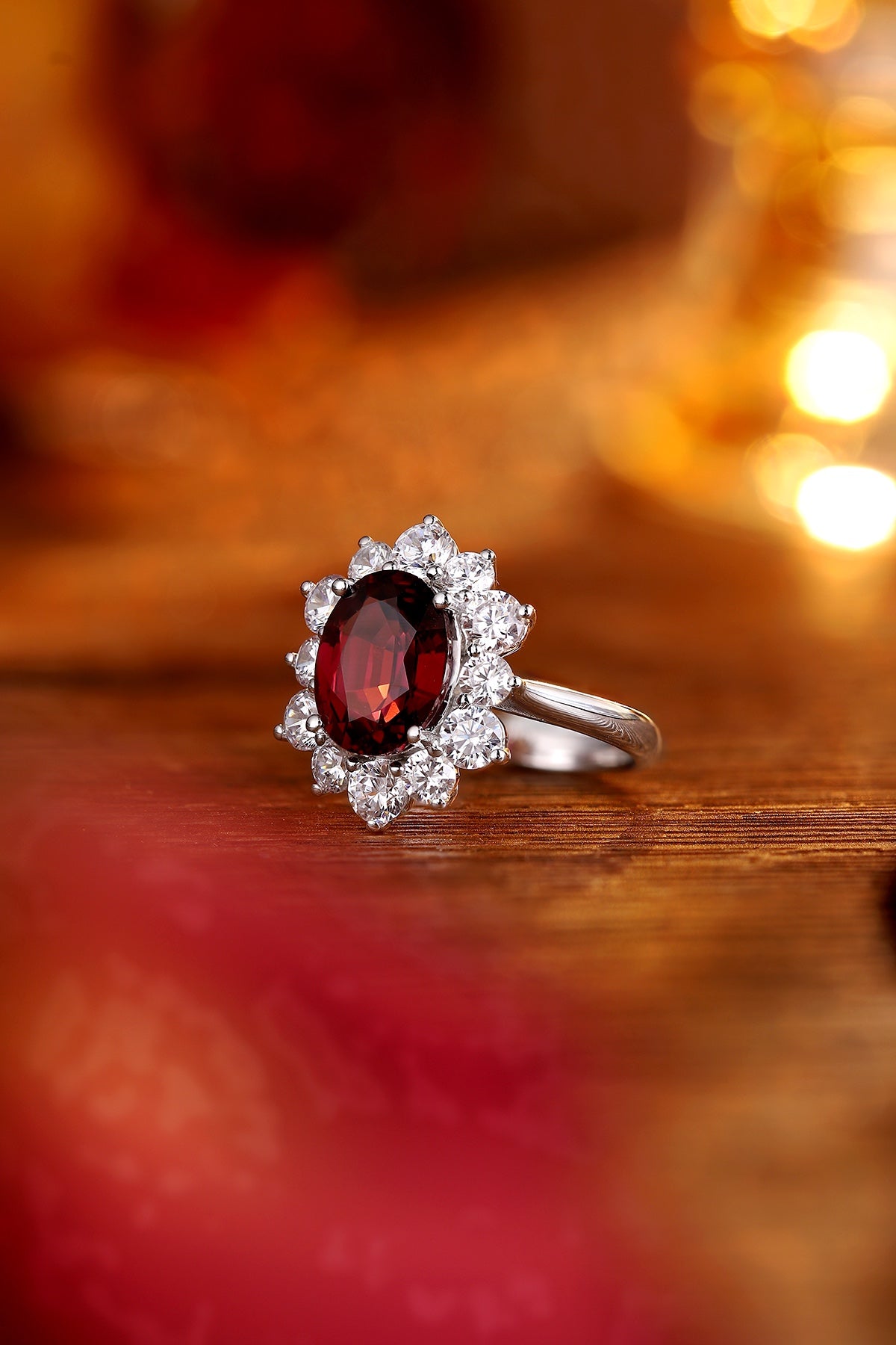 Sterling Silver Natural Garnet Ring W – JR214Y