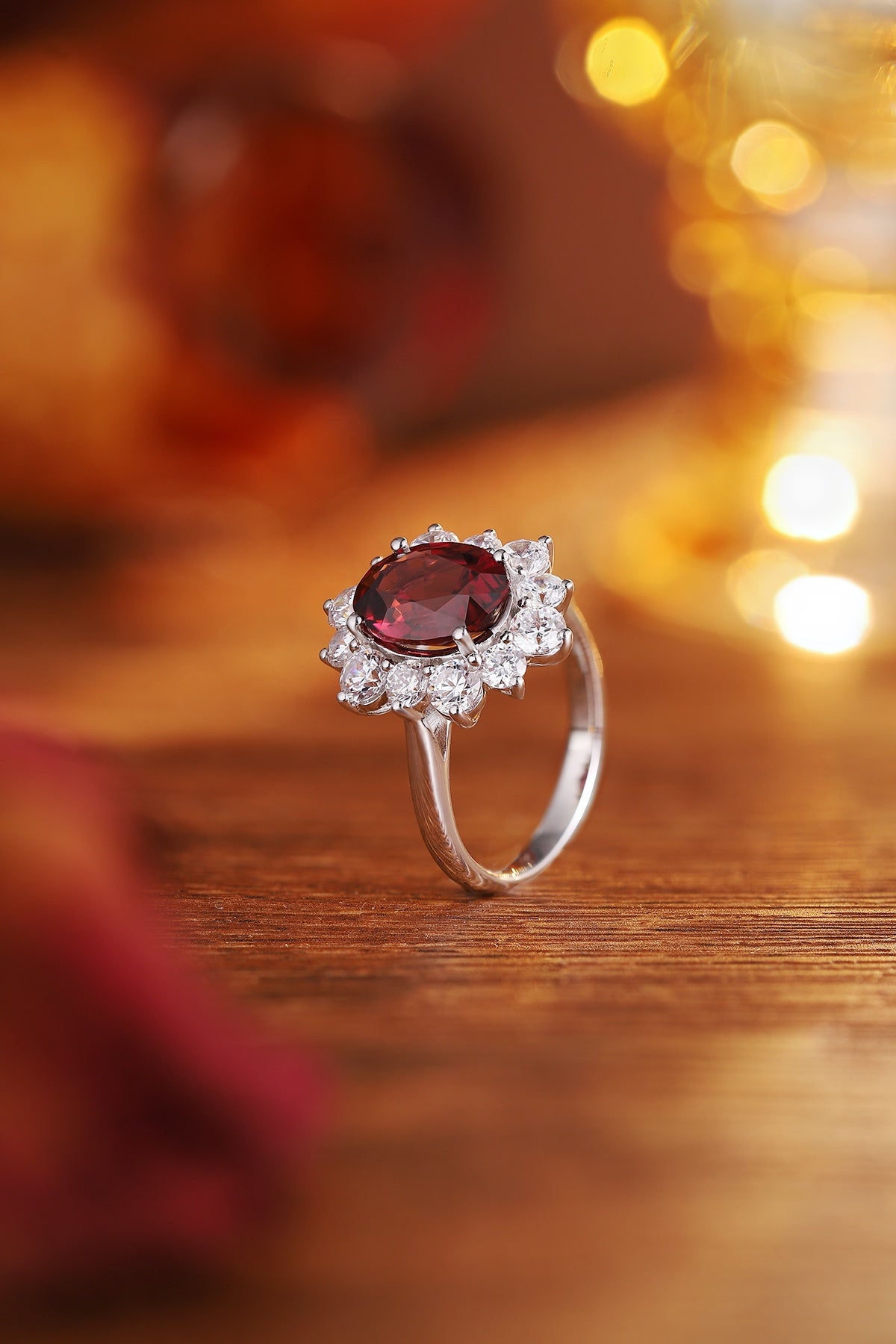 Sterling Silver Natural Garnet Ring W – JR214Y