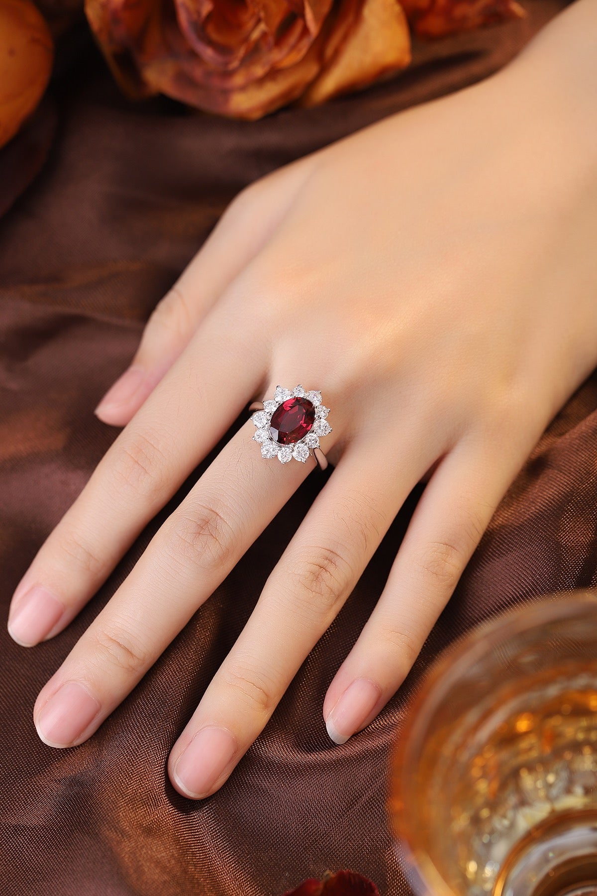 Sterling Silver Natural Garnet Ring W – JR214Y