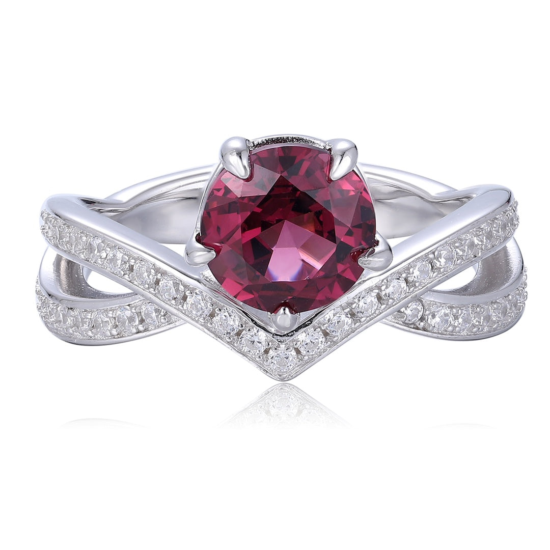 Sterling Silver Natural Garnet Ring W – JR1414Y