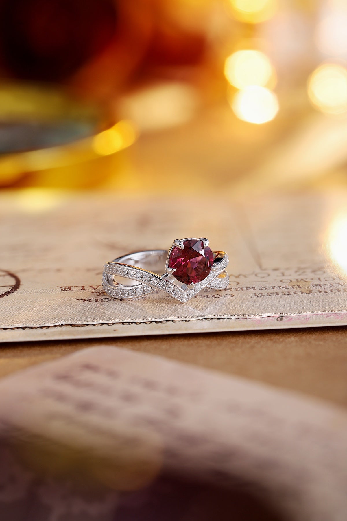 Sterling Silver Natural Garnet Ring W – JR1414Y