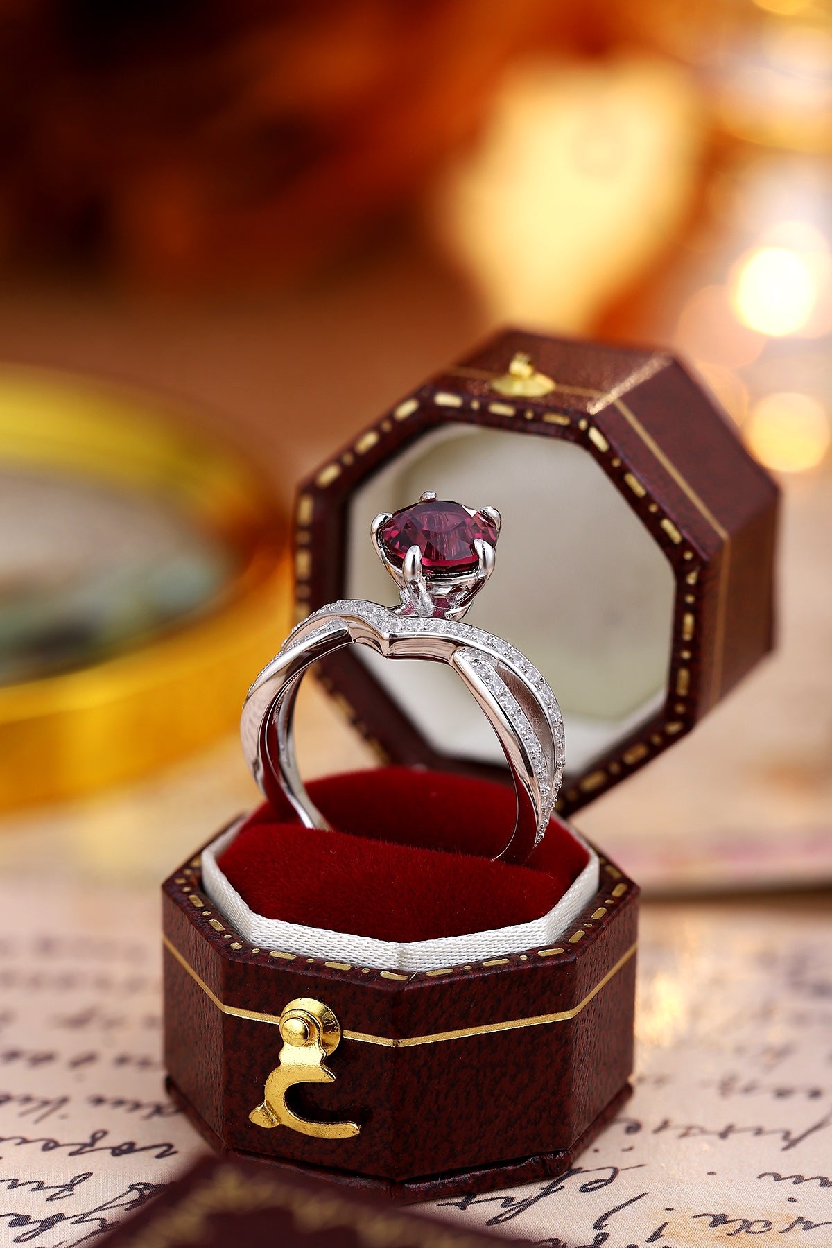 Sterling Silver Natural Garnet Ring W – JR1414Y