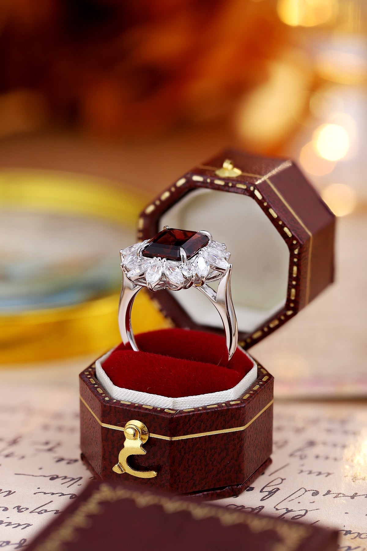 Sterling Silver Natural Garnet Ring W – JR1017Y