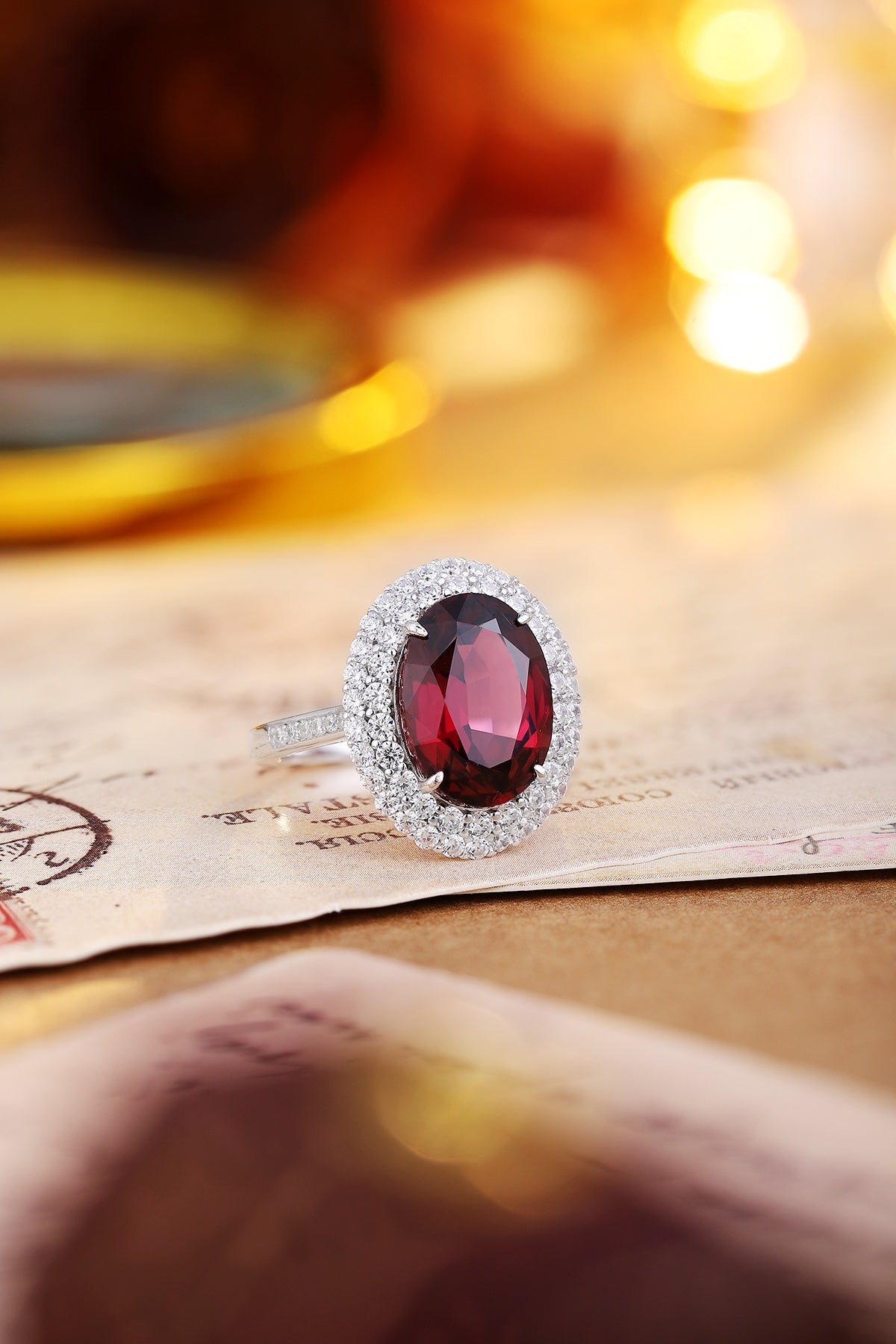 Sterling Silver Natural Garnet Ring W – JR489Y