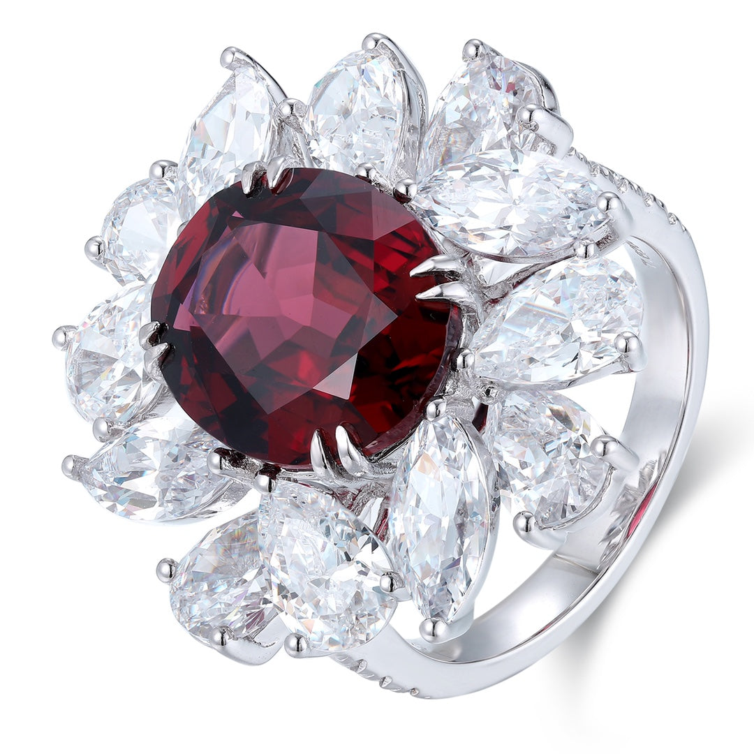 Sterling Silver Natural Garnet Ring W – JR238Y