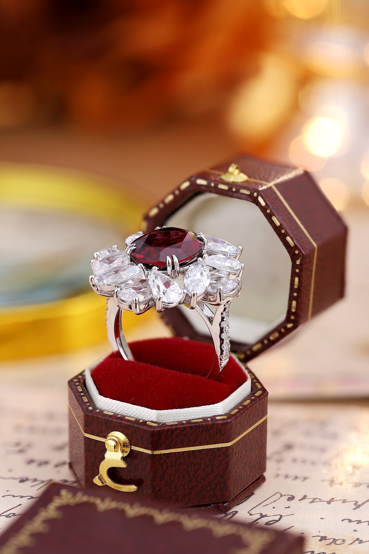 Sterling Silver Natural Garnet Ring W – JR238Y
