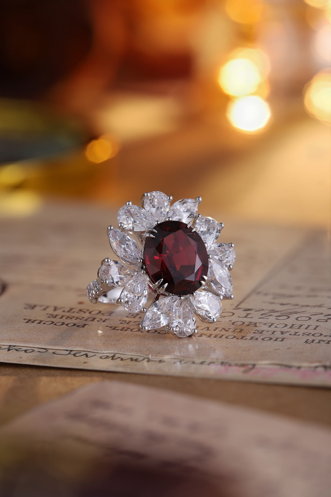Sterling Silver Natural Garnet Ring W – JR238Y