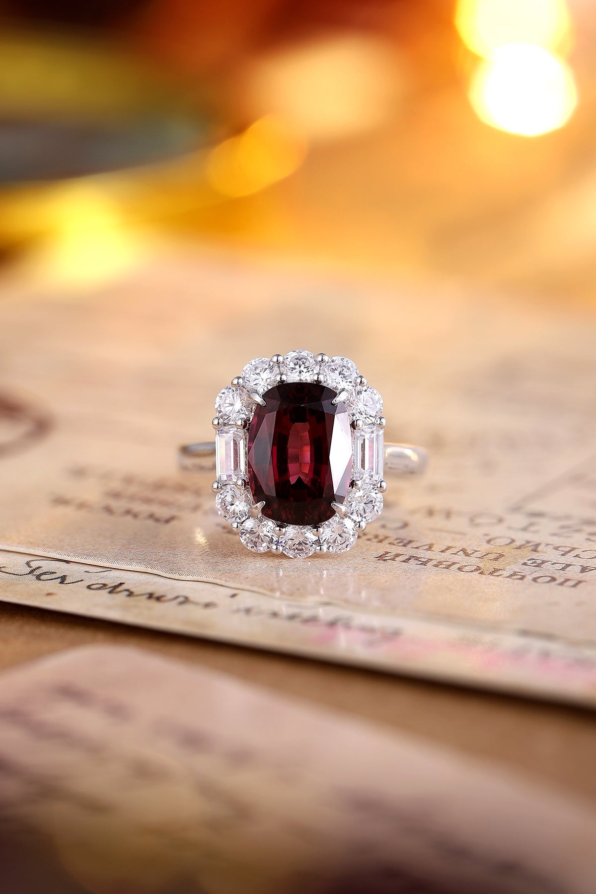 Sterling Silver Natural Garnet Ring W – JR219Y